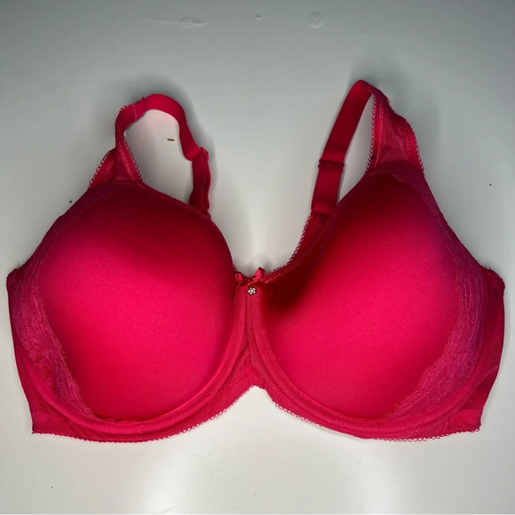 Wacoal Style 853186 Retro Chic Seamless Underwire Contour Size 38 DDD Pink Red - Picture 1 of 8